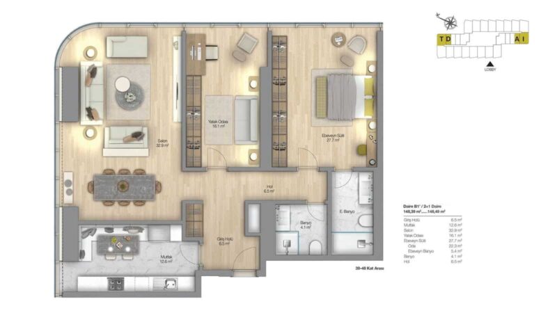 Luxury Bomonti skyscraper with amazing Bosphorus views