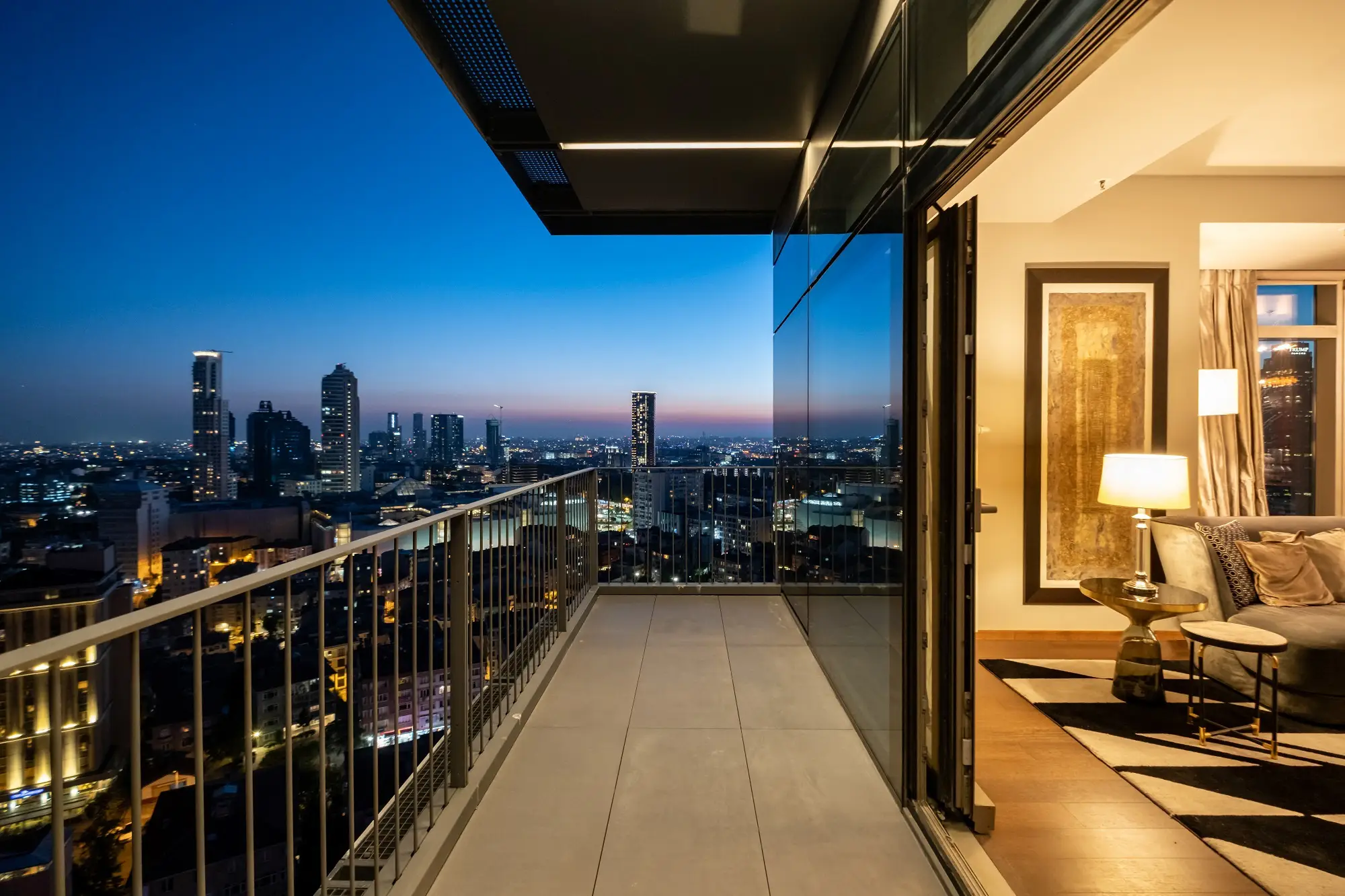 Bosphorus, sea and historic city views from immaculate skyscraper