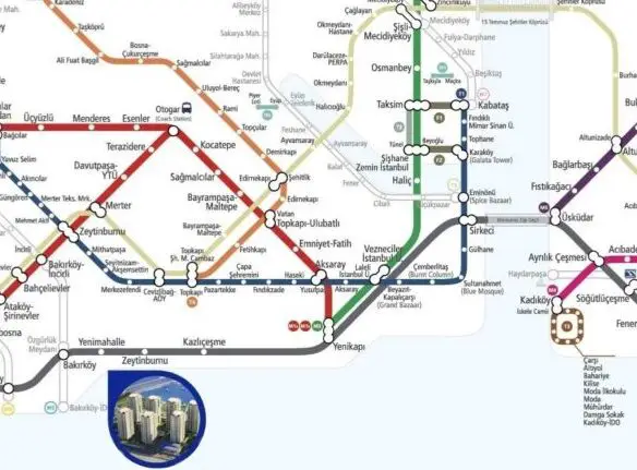 Bakirkoy seafront apartment complex for sale Metro map location