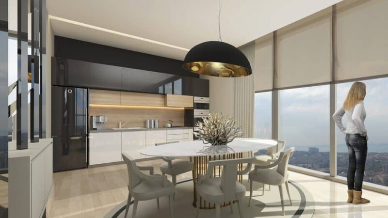 Kadikoy's premier apartment complex with sea and city views interiors