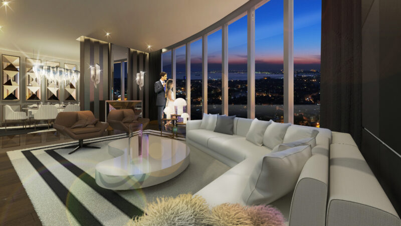 Kadikoy's premier apartment complex with sea and city views interiors