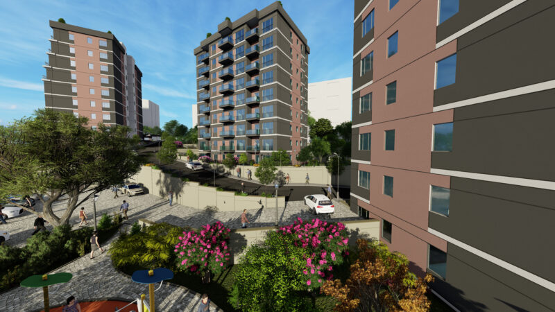 Large residence in rapidly regenerating Kagithane