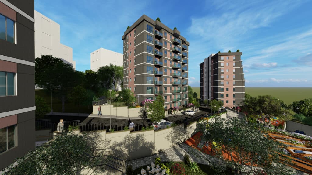 Large residence in rapidly regenerating Kagithane