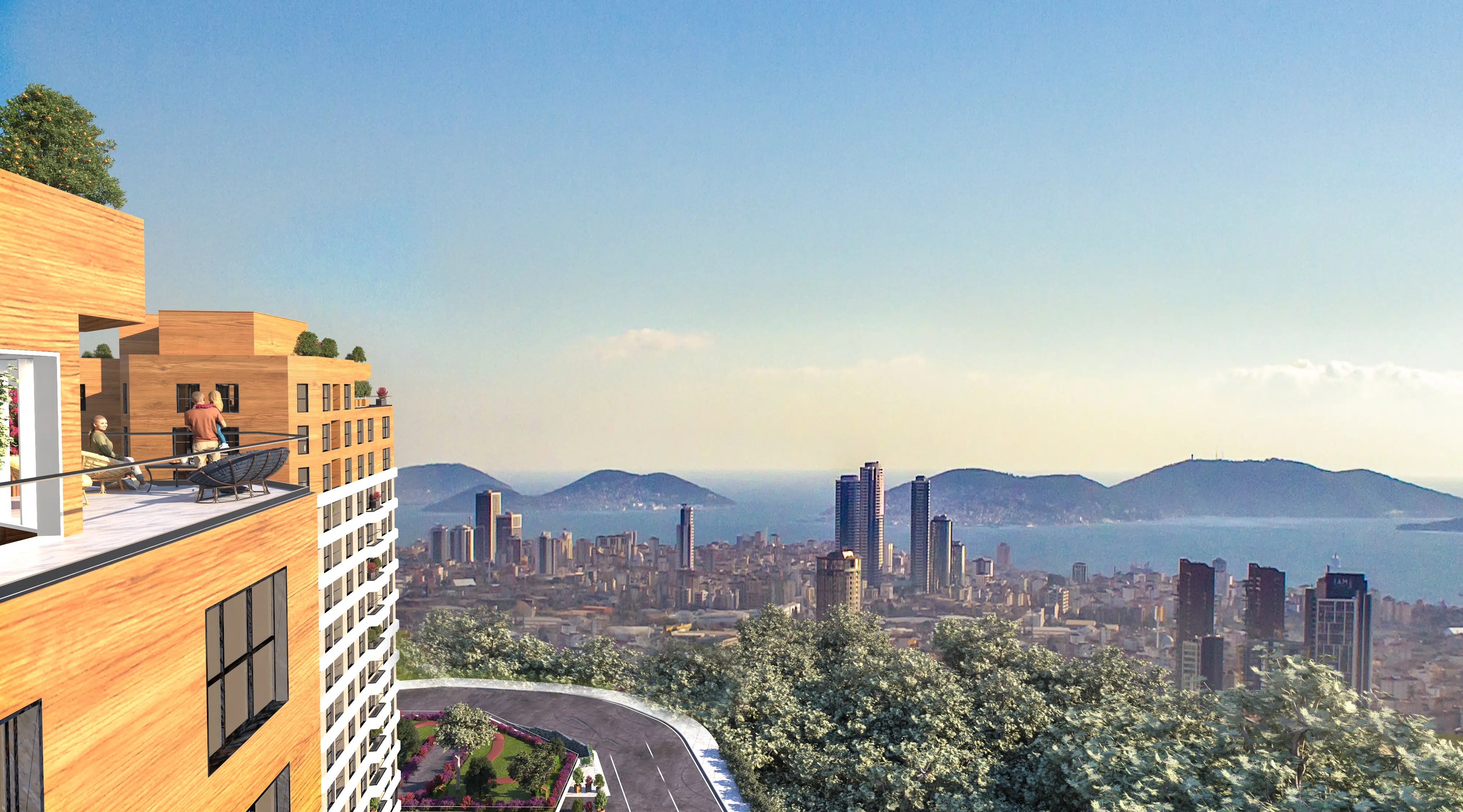Sea view apartments in compound in Kartal