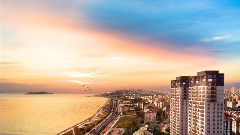 Unique twin towers on the coast with full sea and Island views