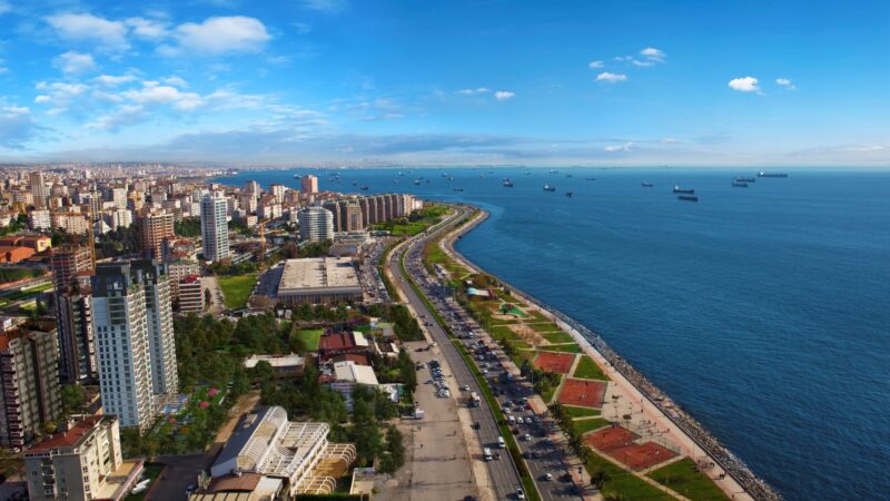 Unique twin towers on the coast with full sea and Island views