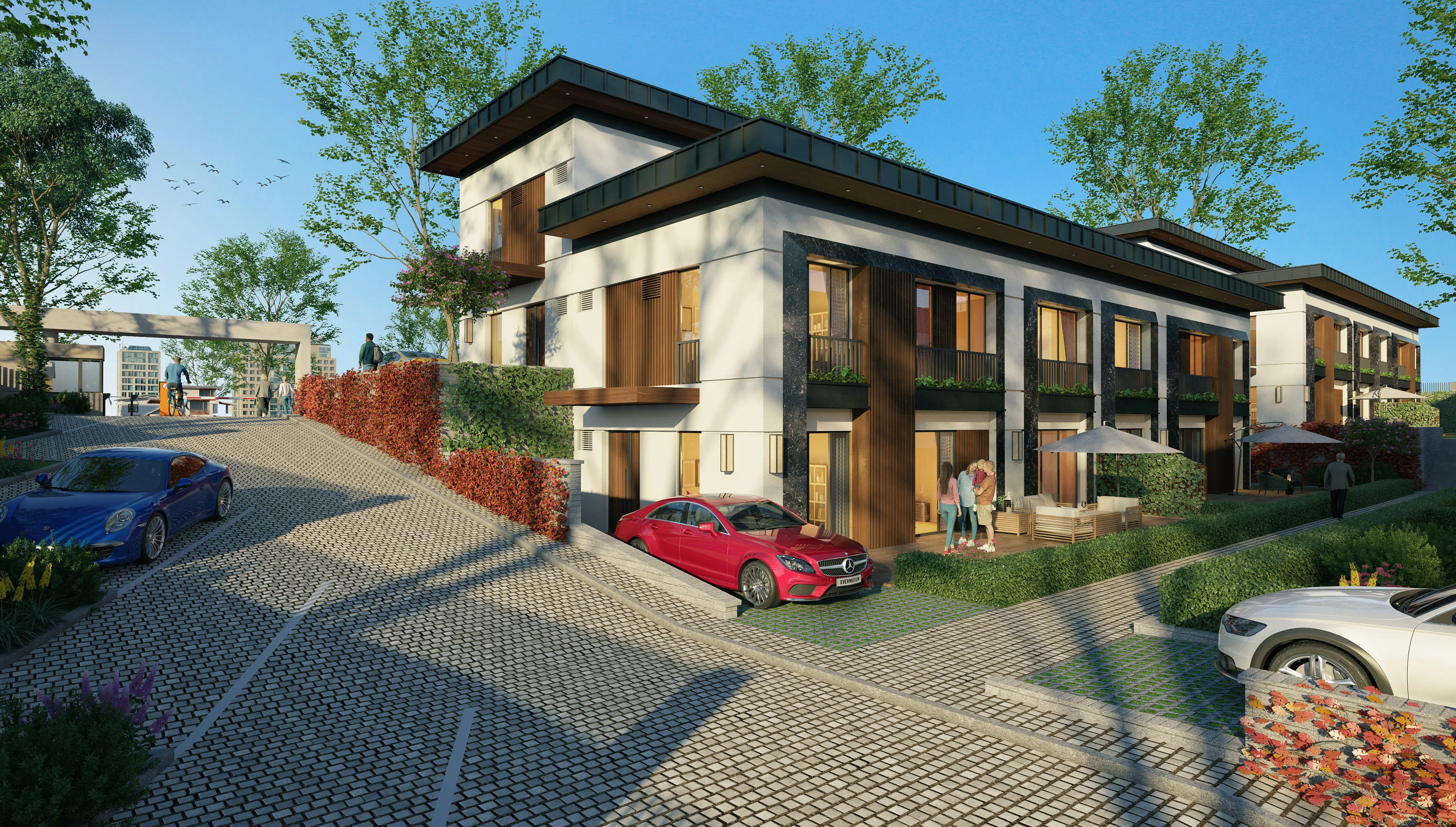 Townhouses in green Bahcesehir