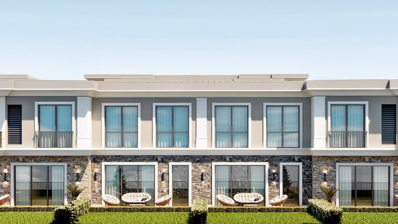 Front angle image of a twin villa