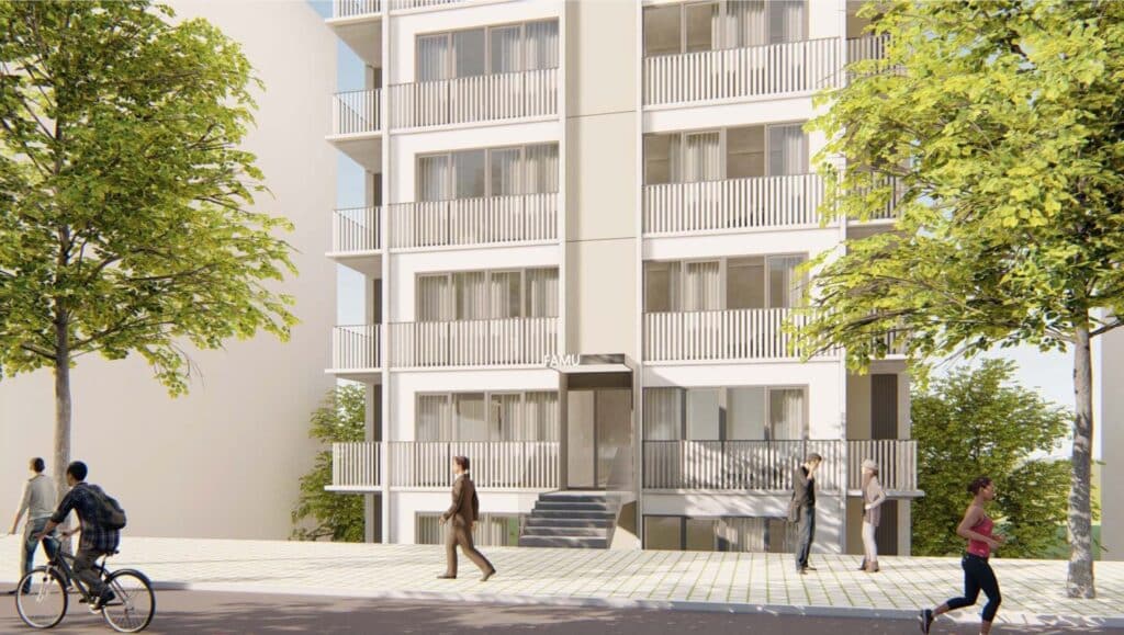 Front facade of an aparment building in DIkilitas