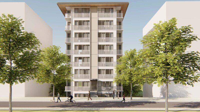 Apartment building in Dikilitas as seen from the front