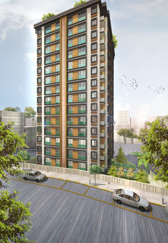 A single tower in the regeneration zone of Kagithane