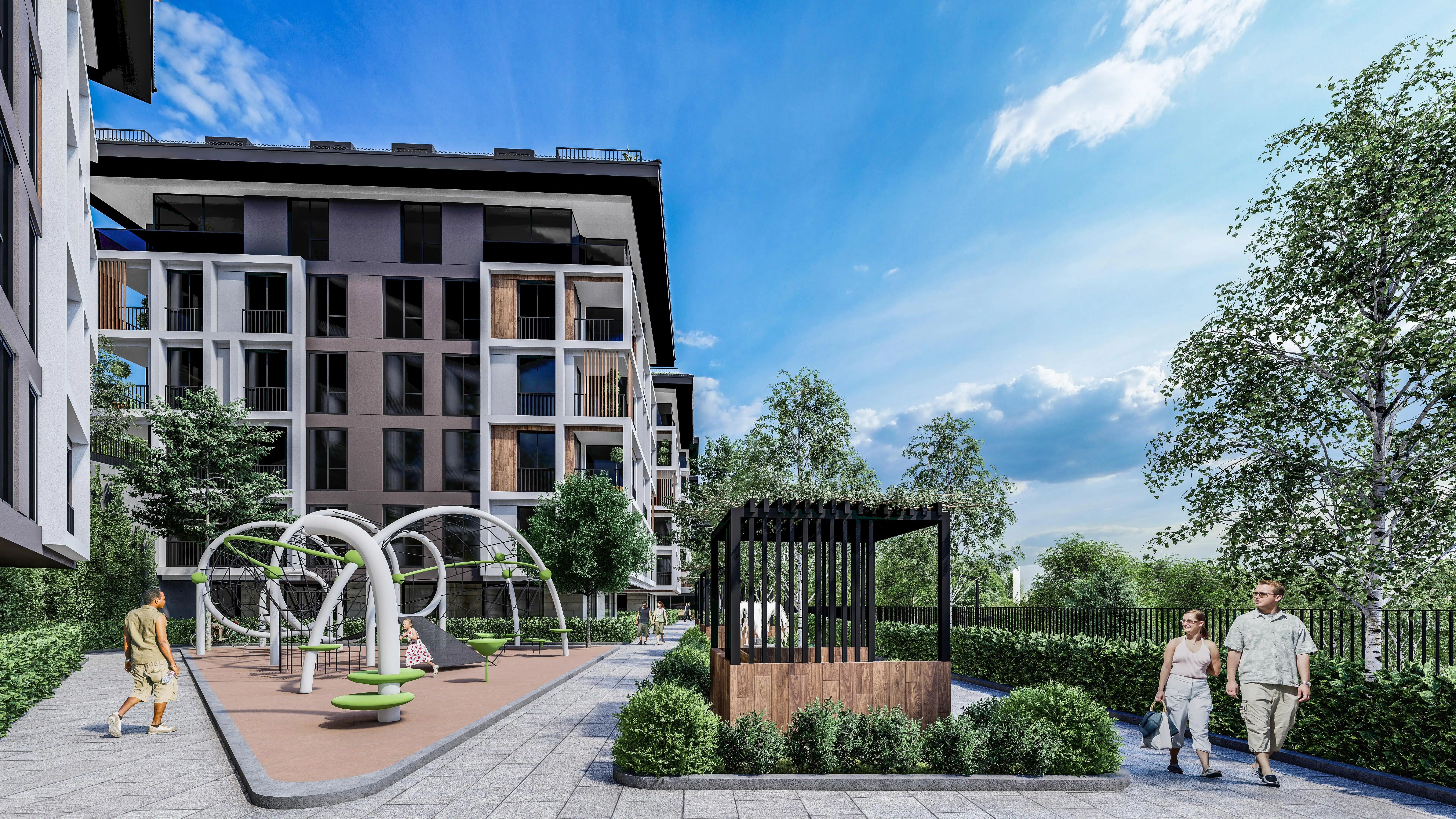 Cengelkoy valley apartments in family compound