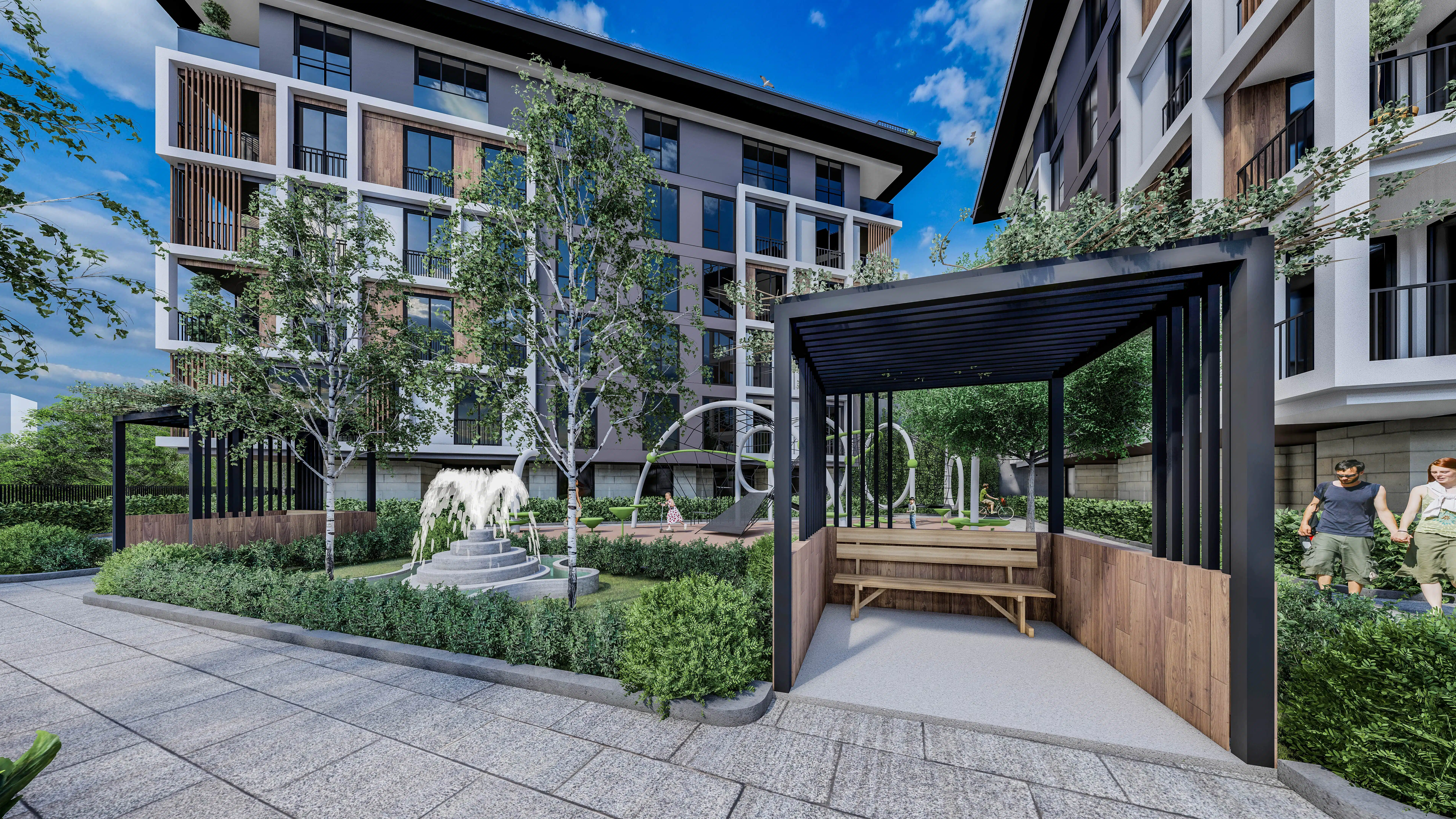 Cengelkoy valley apartments in family compound