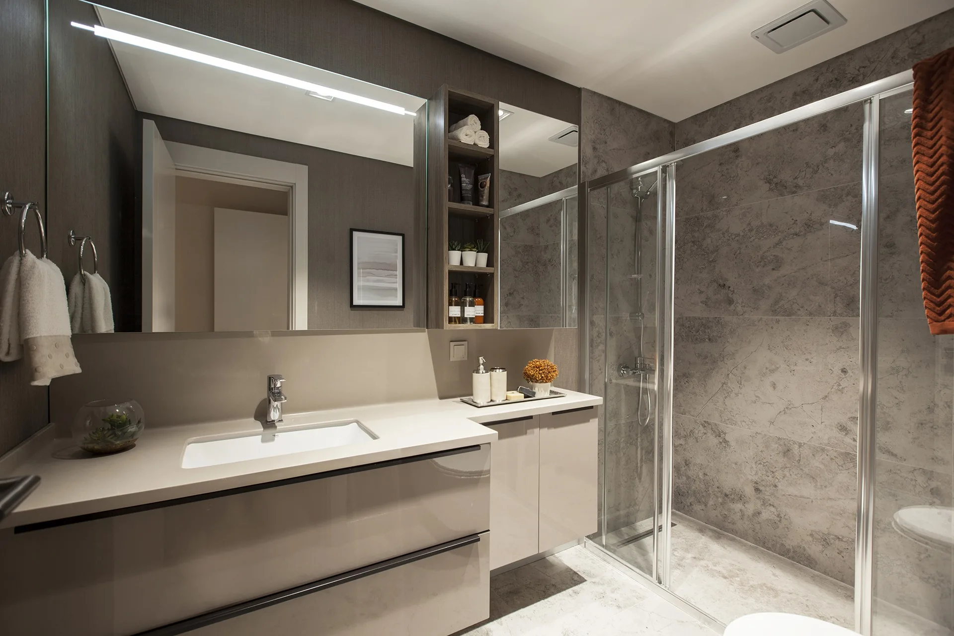 Bathroom view of an apartment at the TEMA Bahce complex