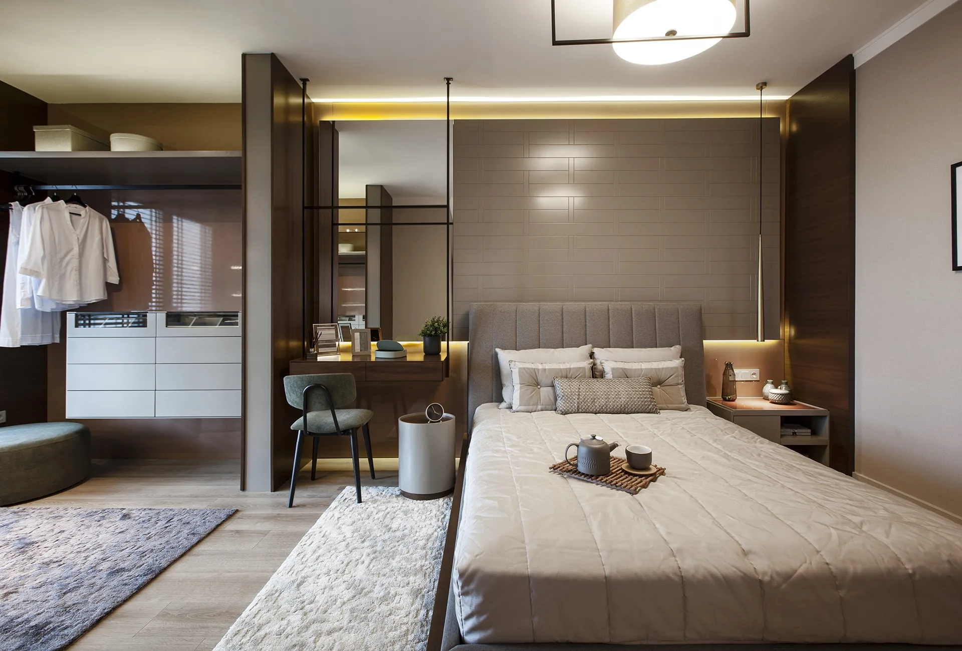 Master bedroom view of an apartment at the TEMA Bahce complex
