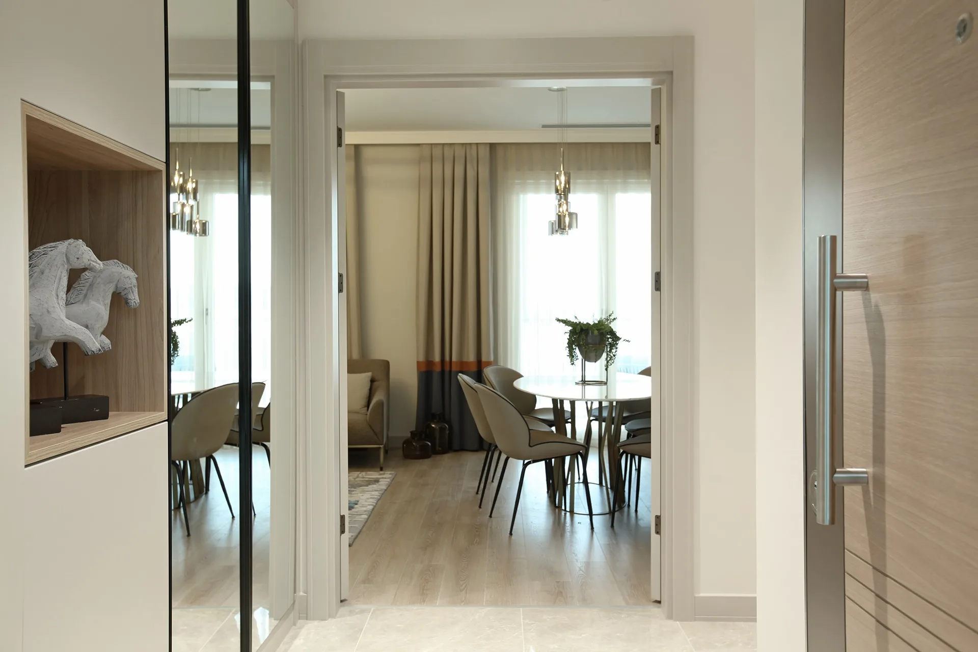 Hall view of an apartment at the TEMA Bahce complex