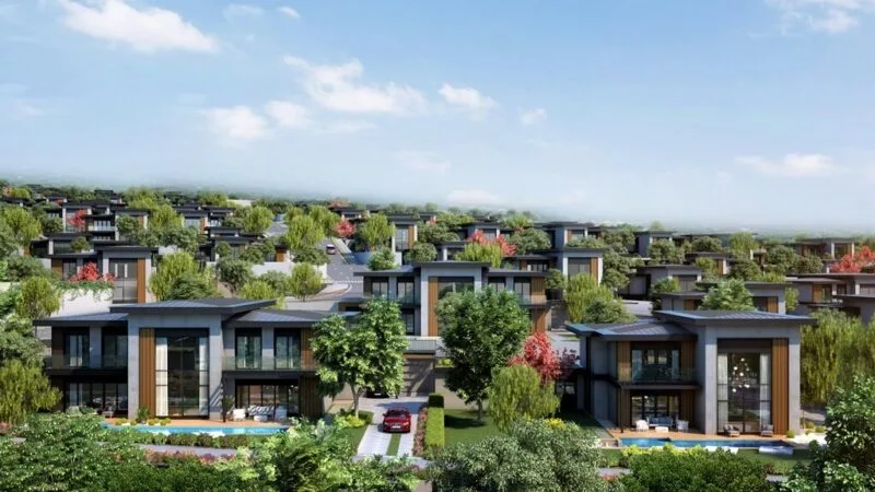 Luxury villas in the villa suburb of Istanbul