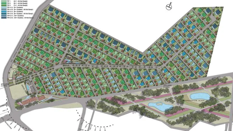 Luxury villas in the villa suburb of Istanbul