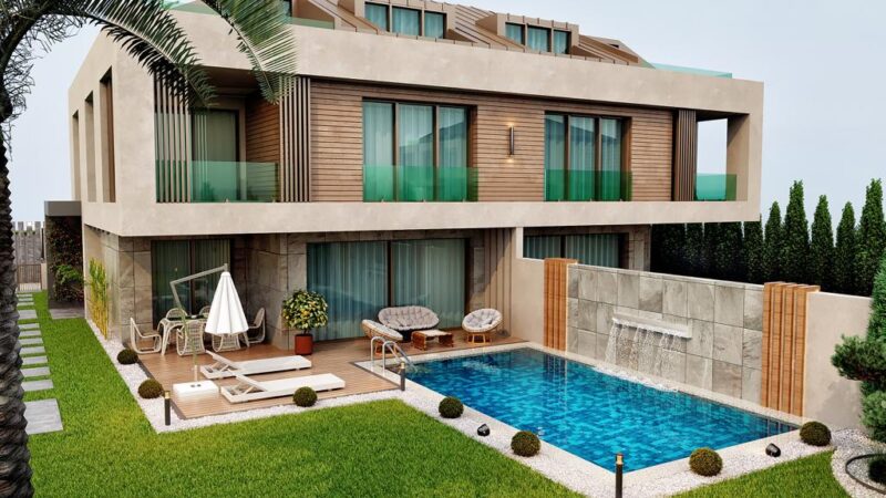 High end villas in the seaside town of Beykent Istanbul