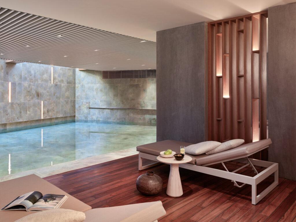 Indoor pool at the Ritz Carlton