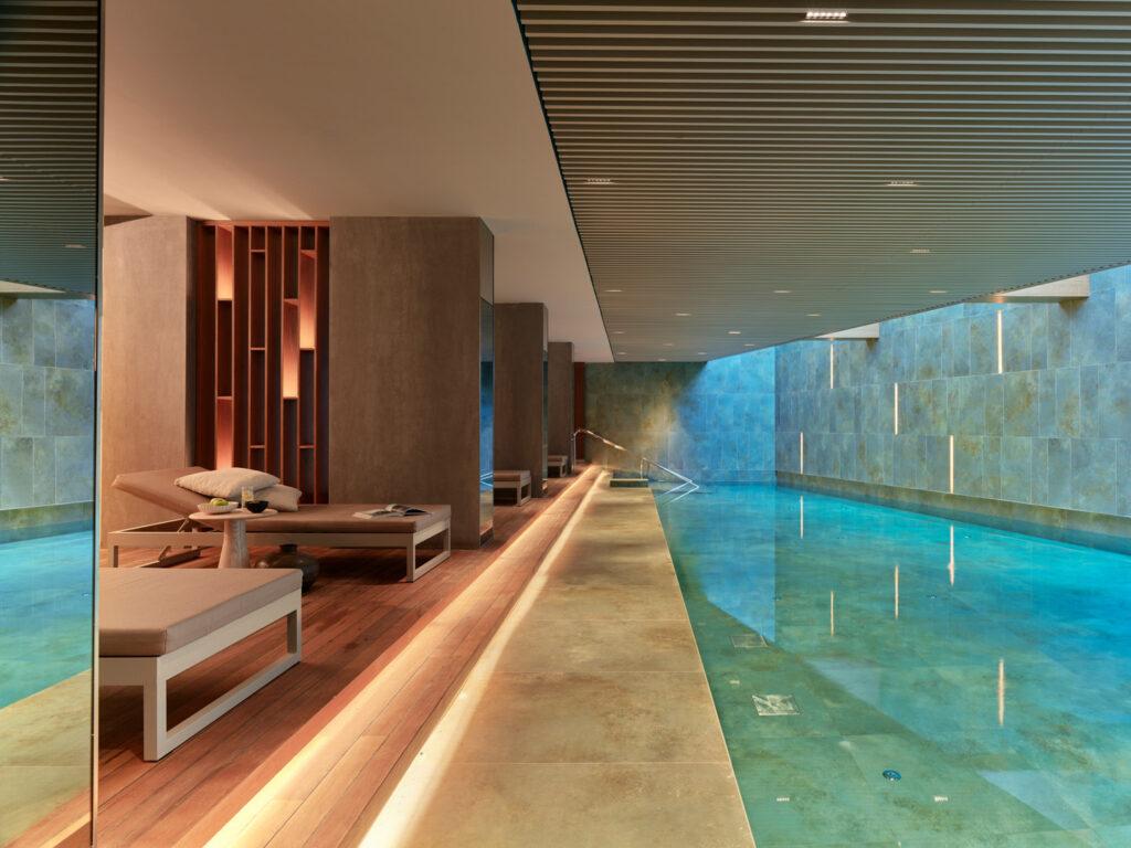 Indoor pool at the Ritz Carlton