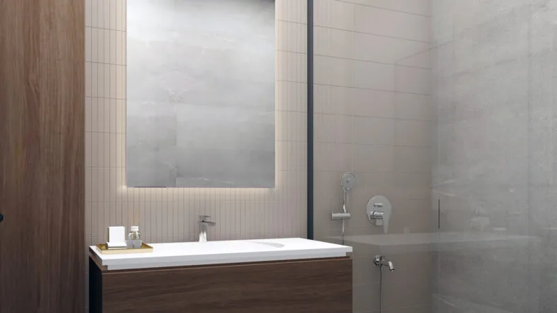 View of a modern bathroom