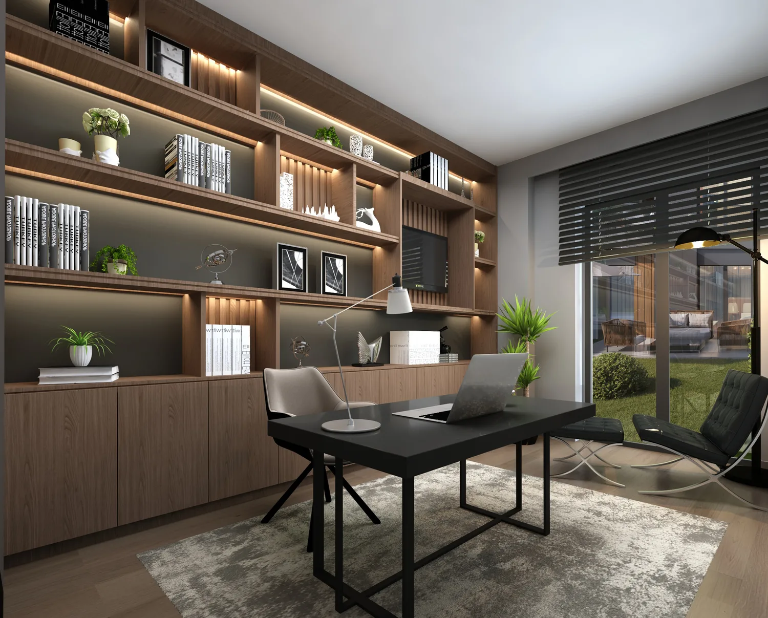 Dining room with a full height display cabinet