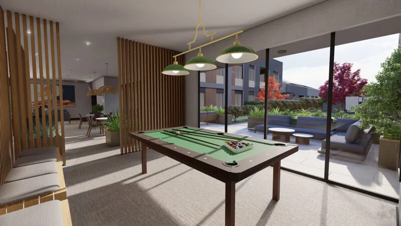 A pool table