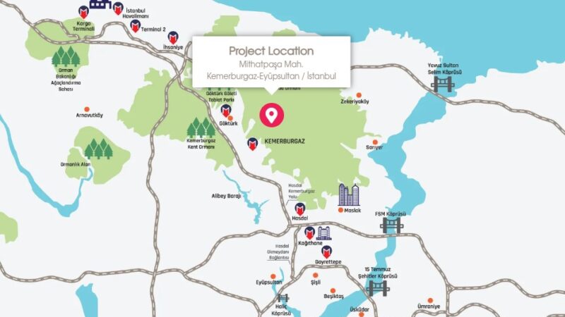 Map showing the project's location in the forests near the metro