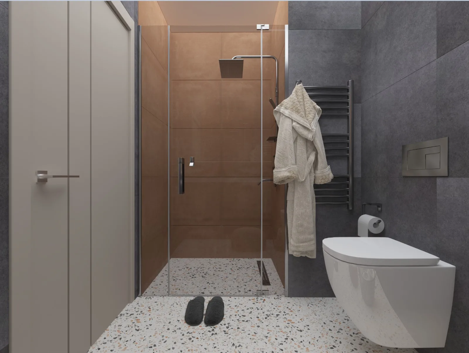 Bathroom showing the Shower and WC