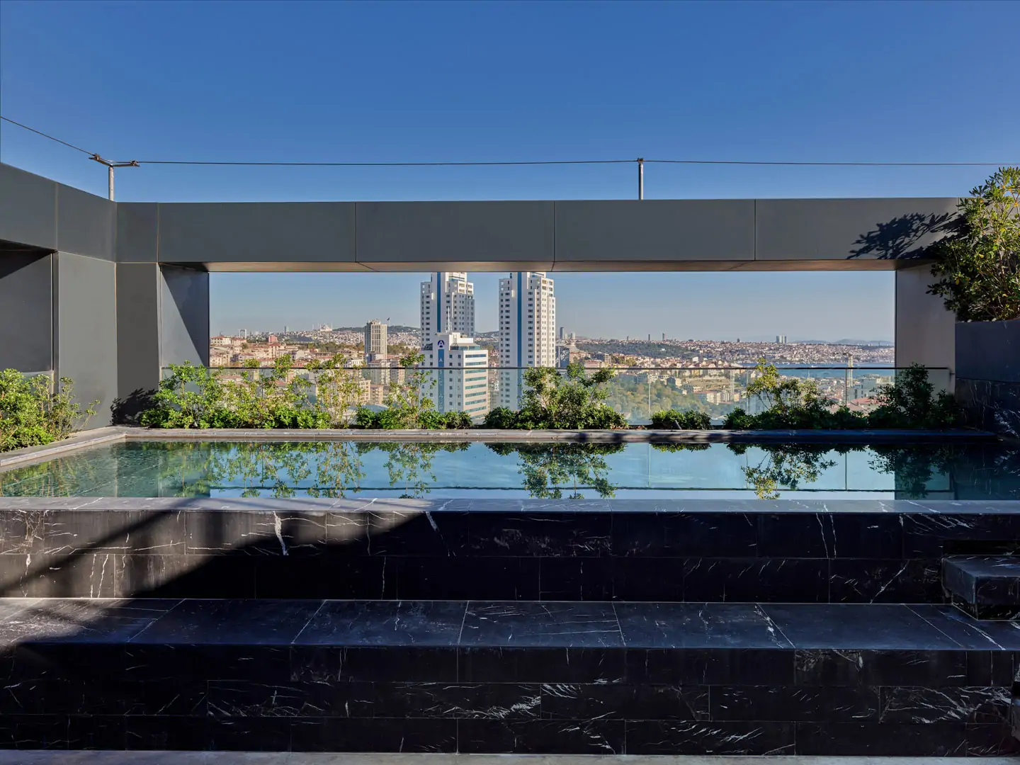 Swimming pool at the penthouse apartment Ritz Carlton Nisantasi