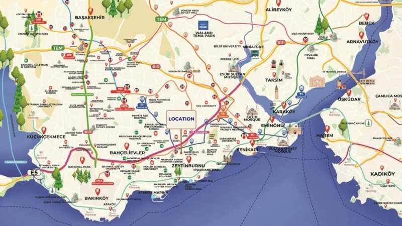 Project location map showing how close the project is to the old city and transportation networks