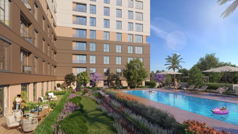 Garden and pool render