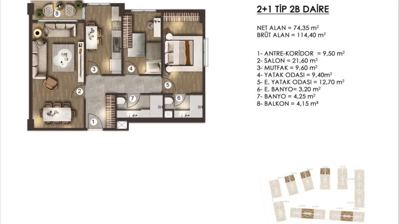 2 bed apartment 2B Type