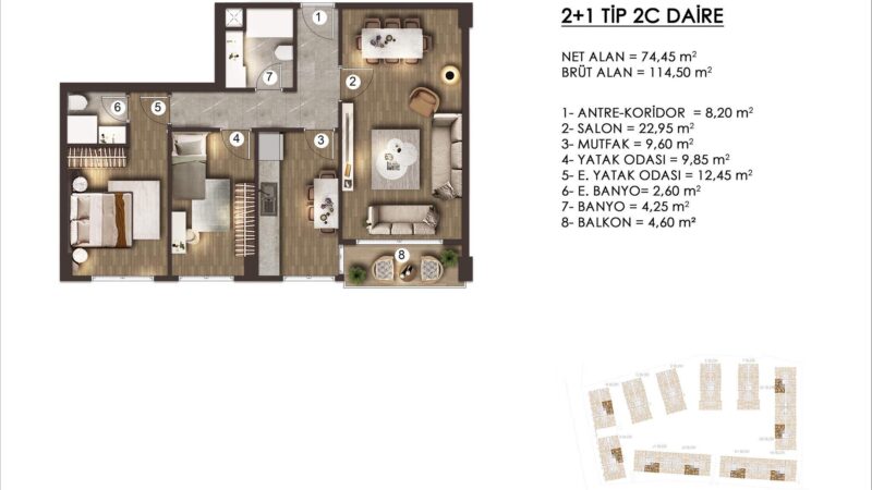 2 bed apartment 2C Type