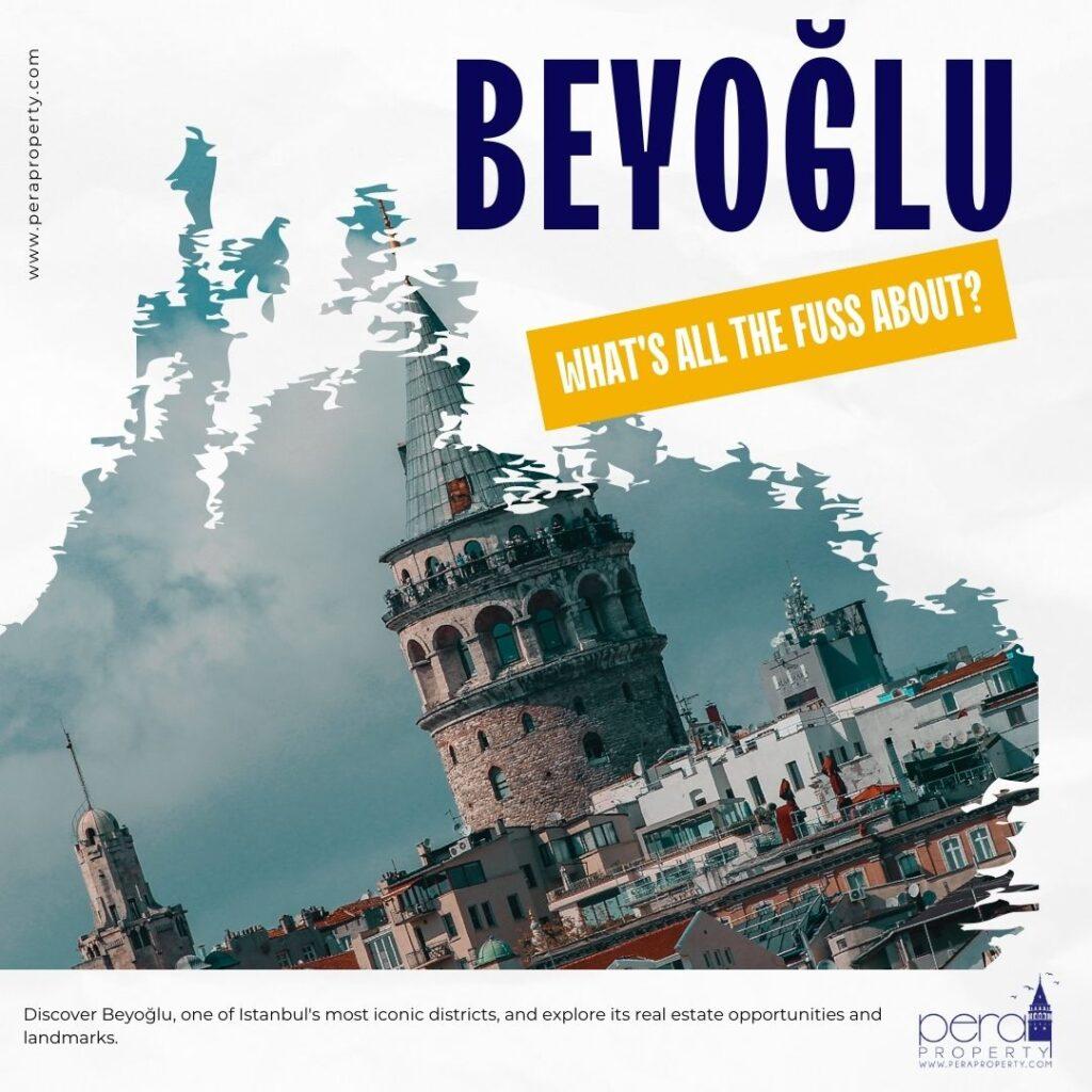 Image of Galata tower with words Beyoglu - what's all the fuss about