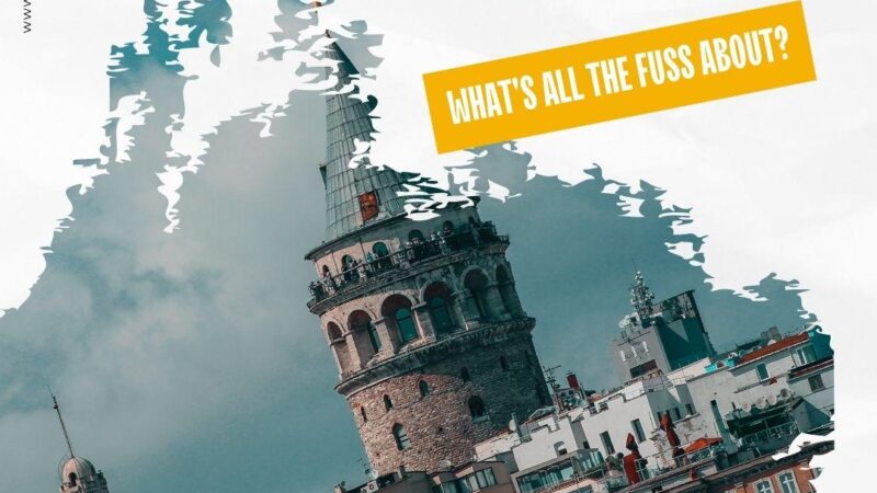 Image of Galata tower with words Beyoglu - what's all the fuss about