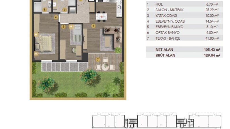 2 bed apartment seperate kitchen with garden