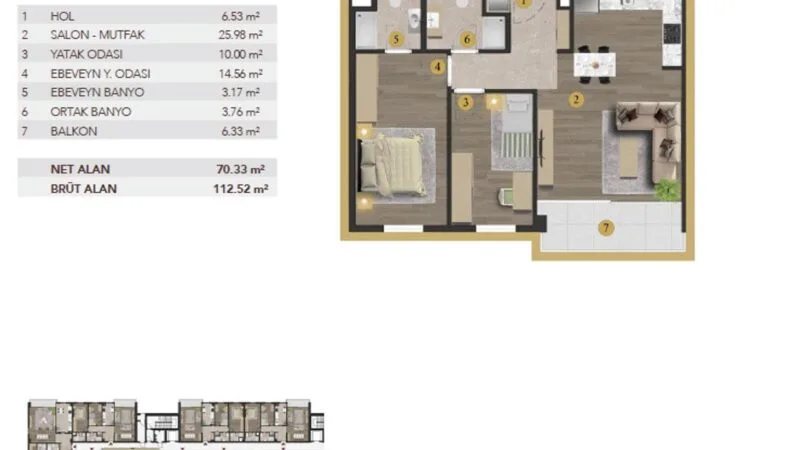 2 bed apartment open kitchen