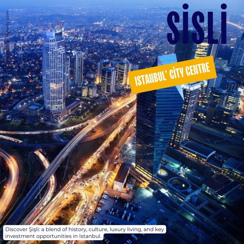 Sisli as seen from the air with the skyscrapers