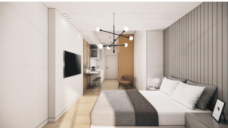 3D render of a loft apartment