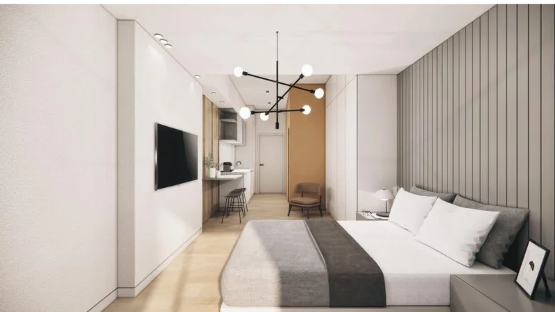 3D render of a loft apartment