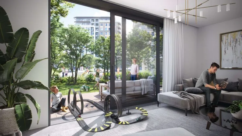 现代滨水住宅，坐落于庞大的金角湾园区