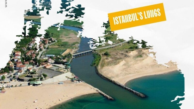 A guide to Riva showing a view of the river from Riva flowing into the Black sea.