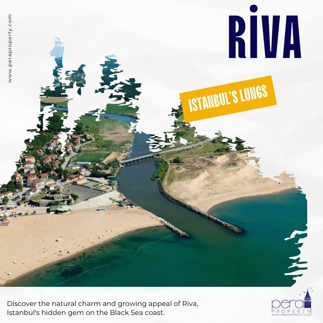 A guide to Riva showing a view of the river from Riva flowing into the Black sea.