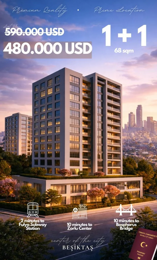 Avantgarde inspired city centre complex just 5 mins from Taksim