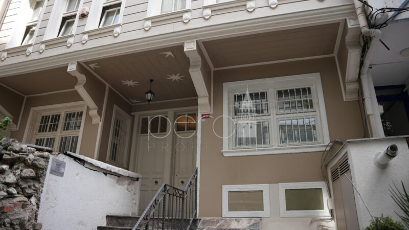 A view from the entrance to the building from the street