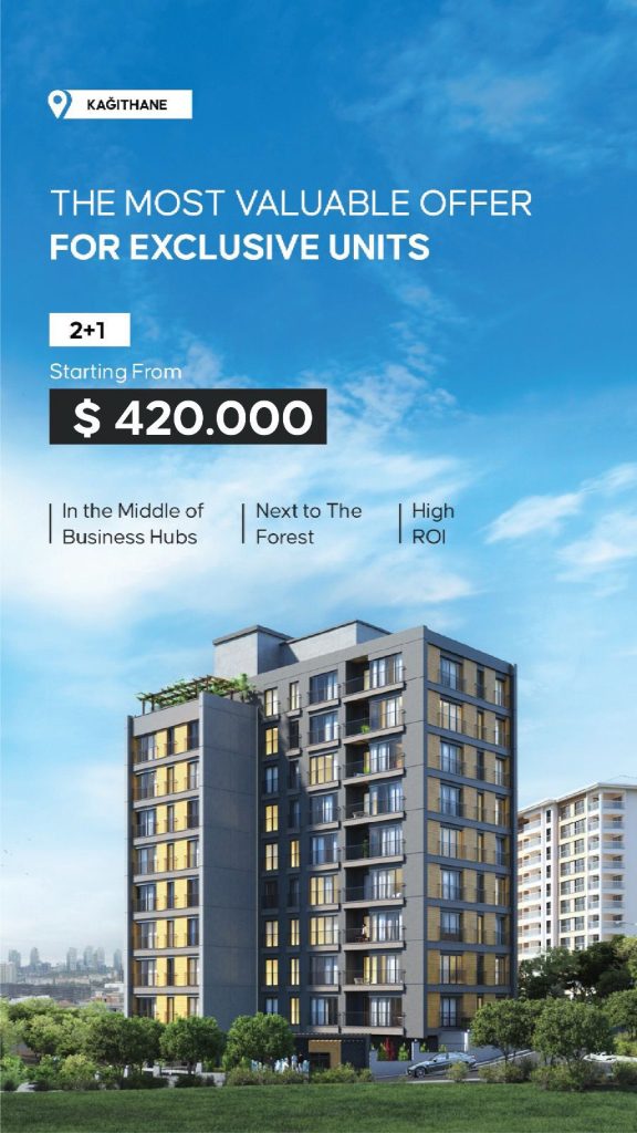 Boutique single apartment building in developing Kagithane