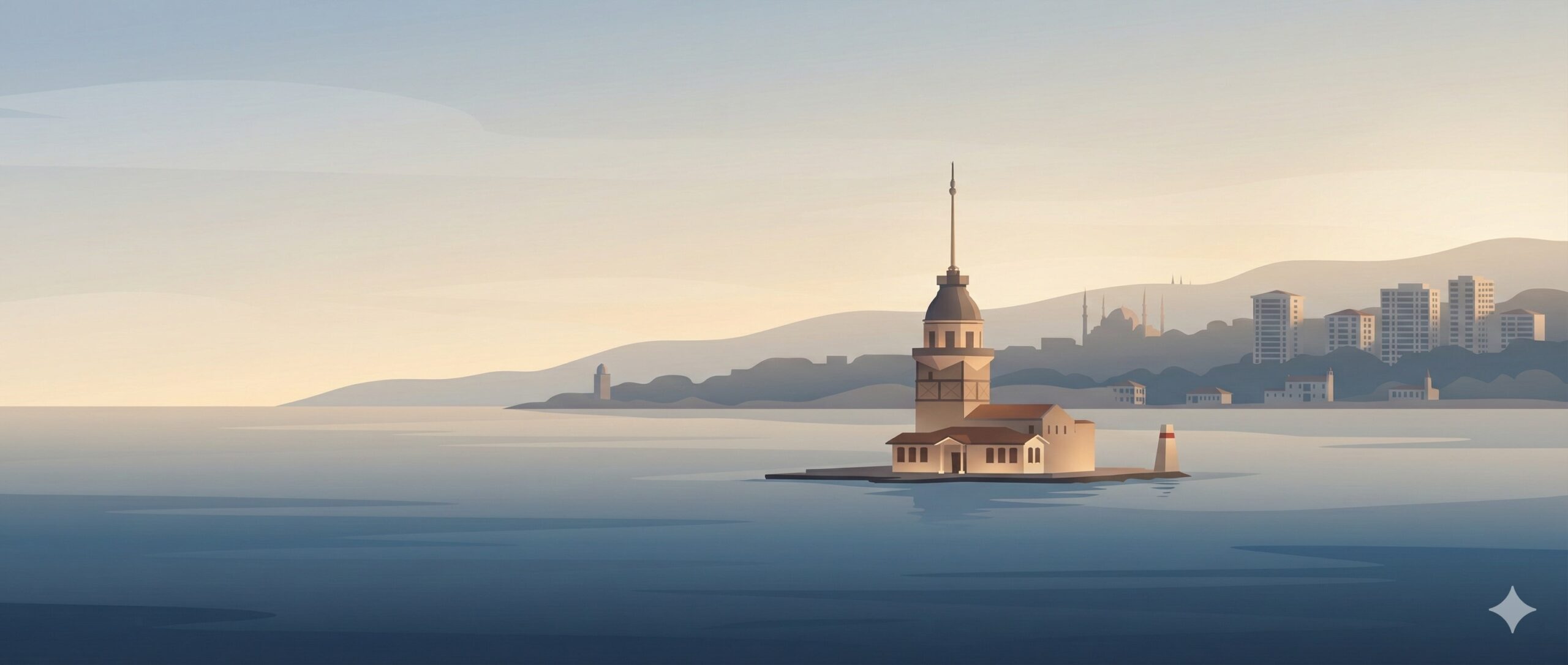 An AI generated artistic imagination of Uskudar