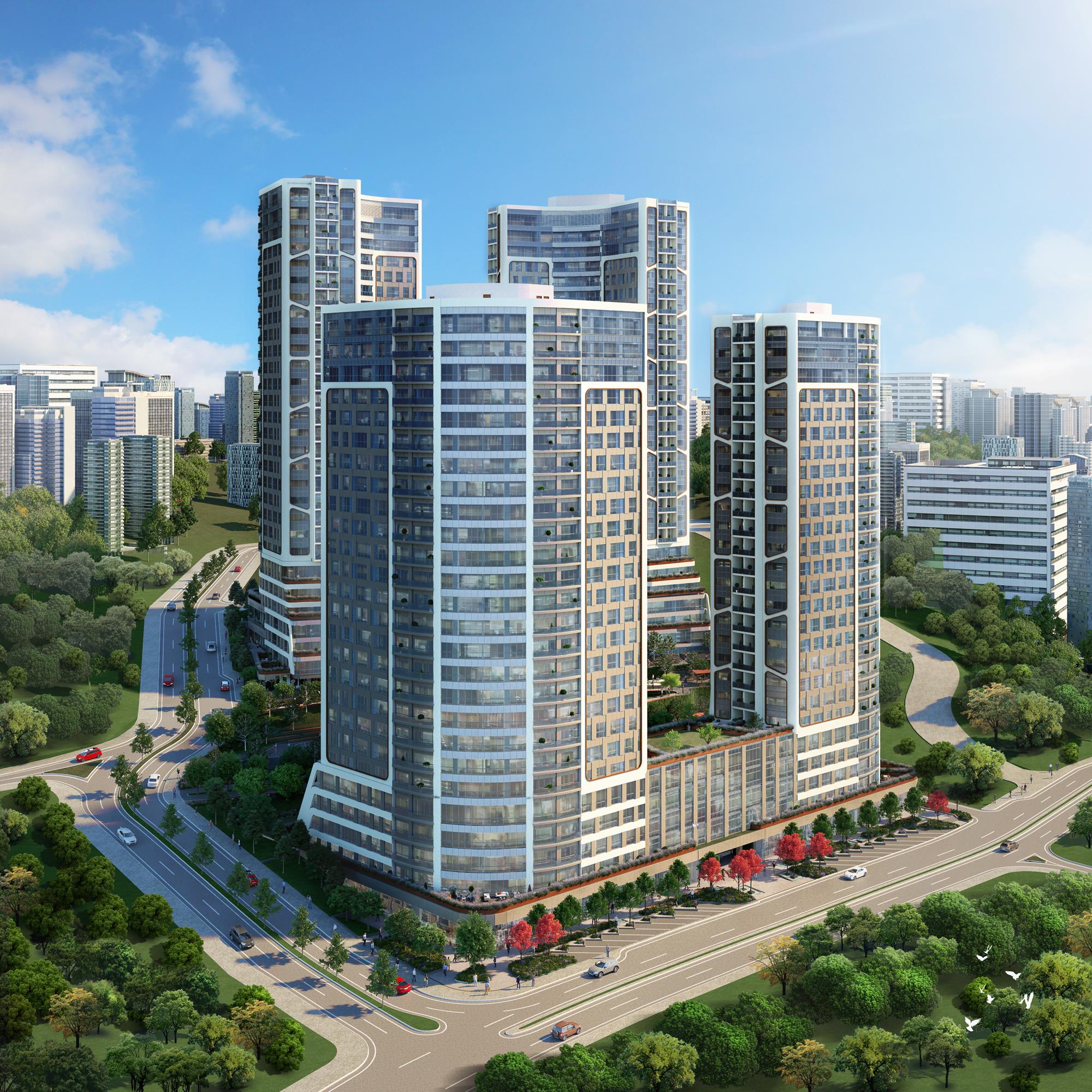 Family Apartments with Extensive Green Space in Kadıköy